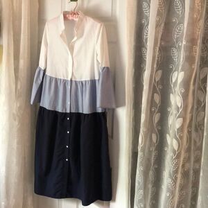 Shein midi dress shirt, button front open